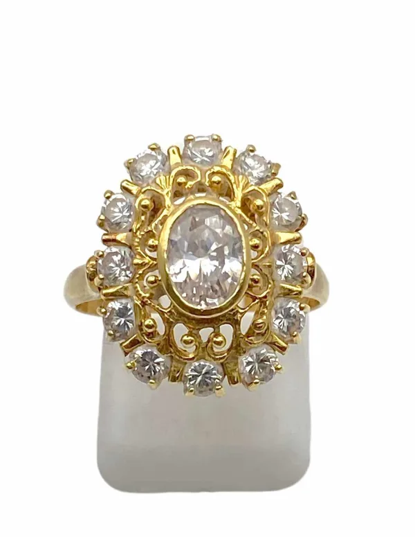 Bague Or Jaune & Oxydes de Zirconium