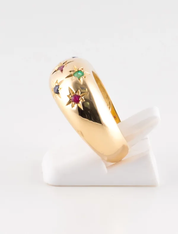 Bague Jonc Or Jaune & Pierres