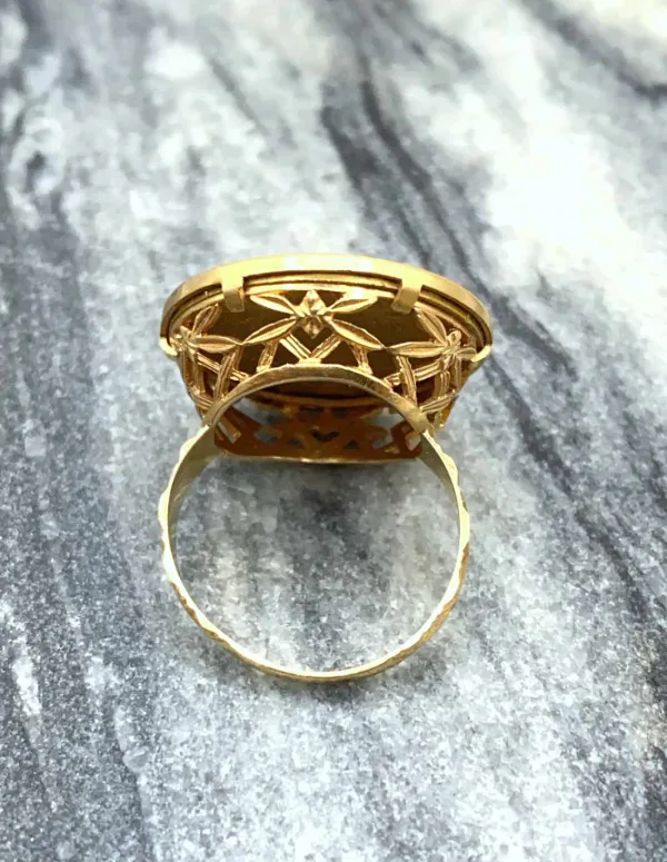 Bague ancienne en or jaune avec pièce 20 francs