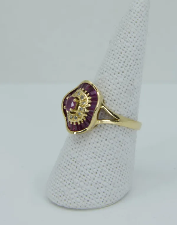 Bague Jupe Or Jaune & Saphirs Roses