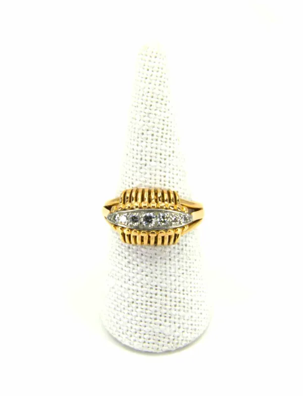 Bague Fil Or Jaune & Jarretiere Diamants