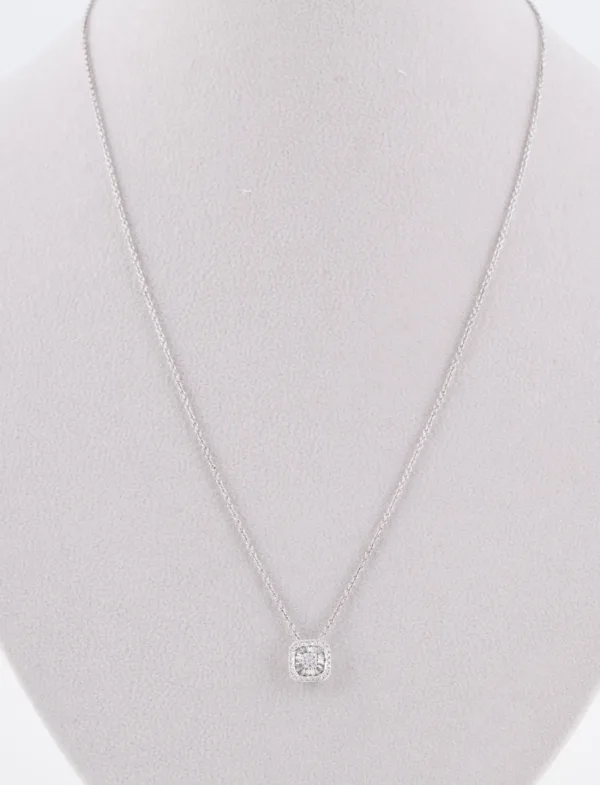 Collier Or Blanc Pendentif Diamants