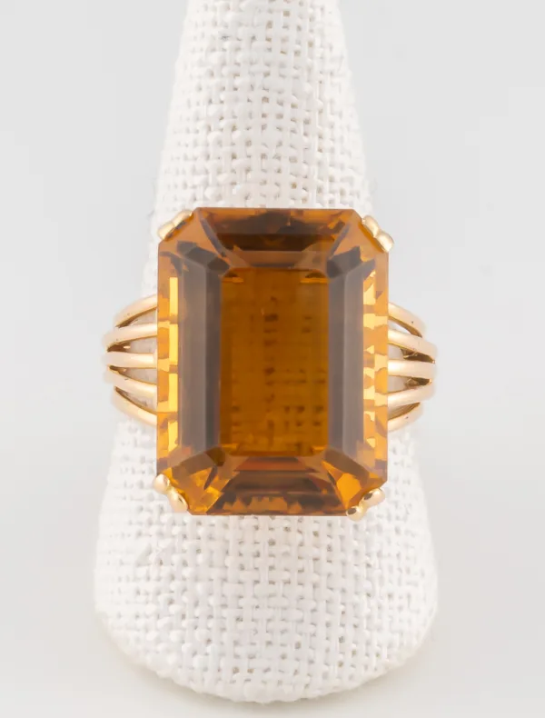 Bague Cocktail Citrine Or Jaune