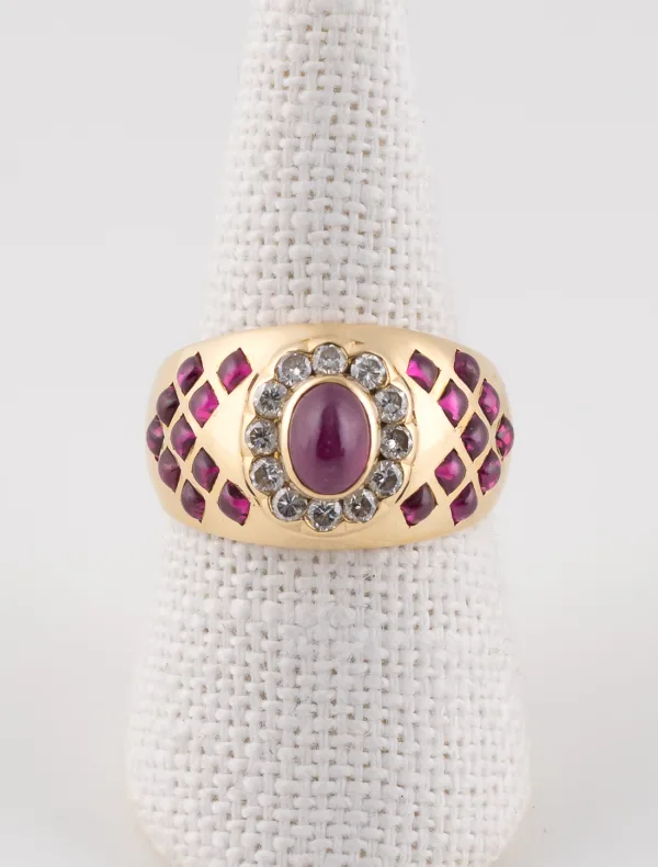 Bague Rubis & Diamants Or Jaune