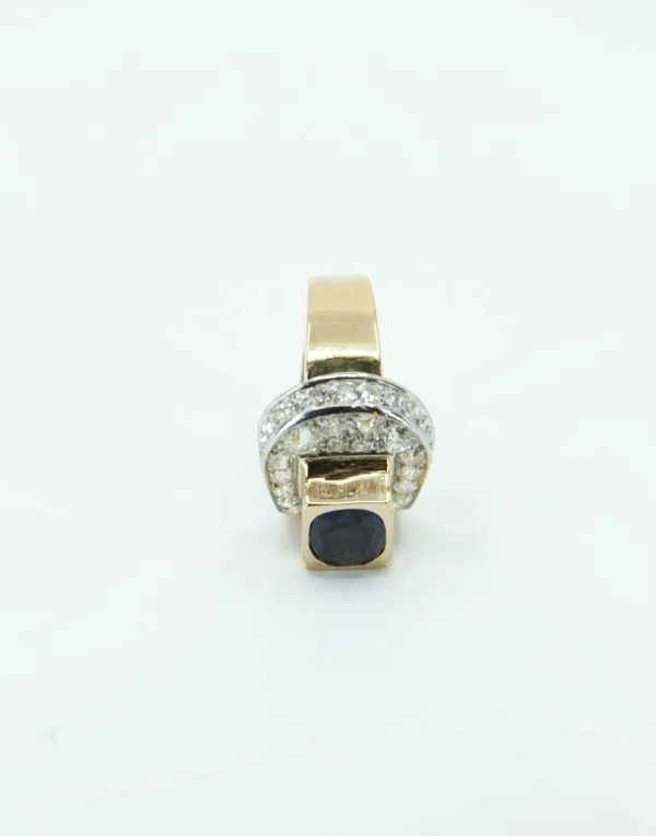 Bague Tank Ceinture Or, Saphir & Diamants