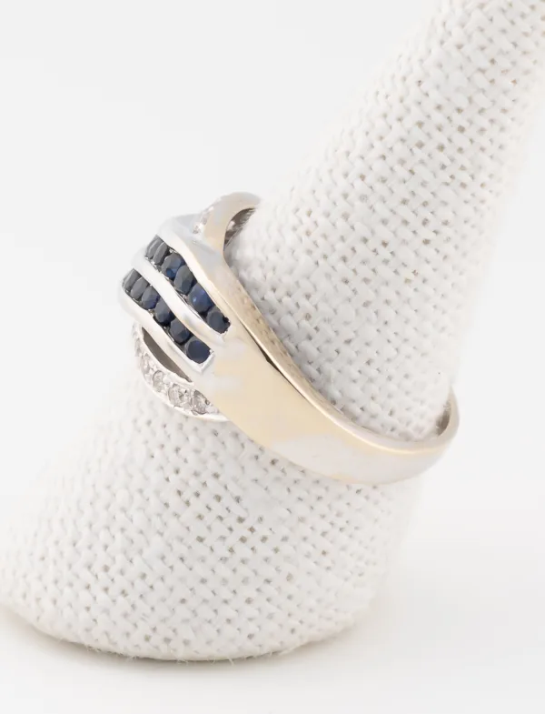Bague Saphirs & Diamants Or Blanc