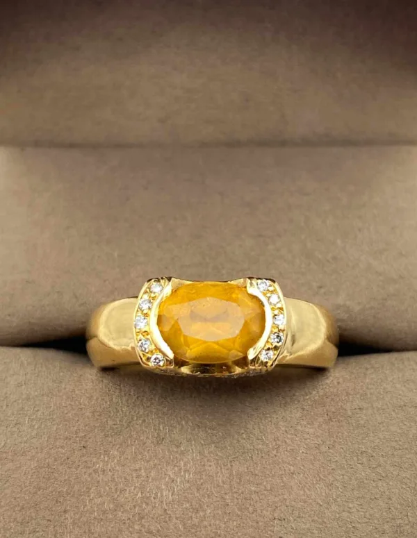 Bague Or Jaune Citrine & Diamants