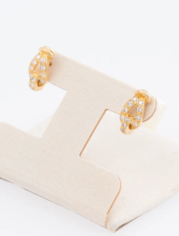 Boucles d'Oreilles Noeud Or Jaune & Diamants