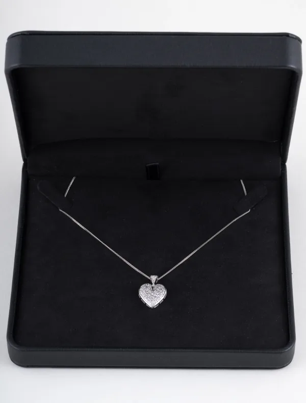 Collier Pendentif Romantique Or Blanc & Diamants
