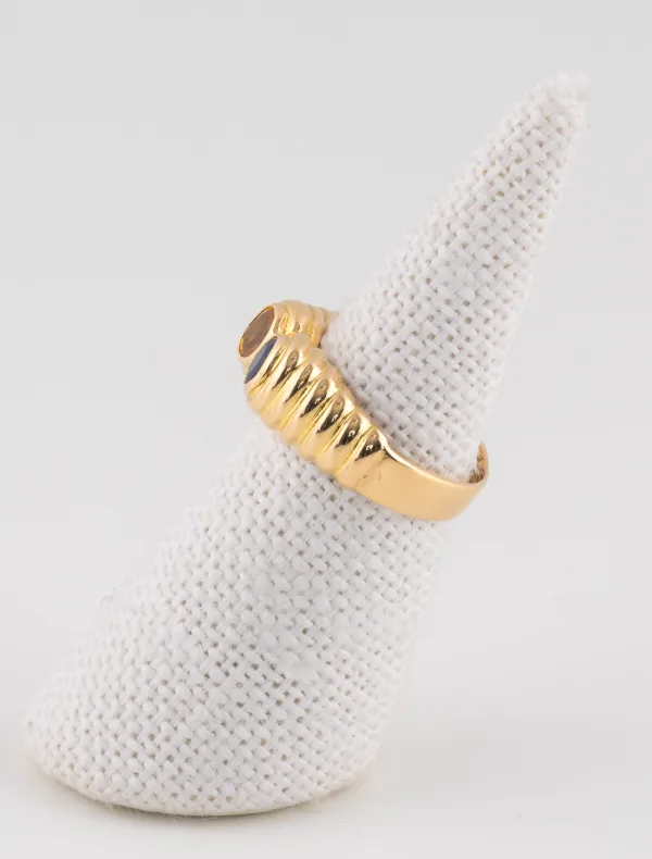 Bague Toi & Moi, Saphir & Citrine Or Jaune