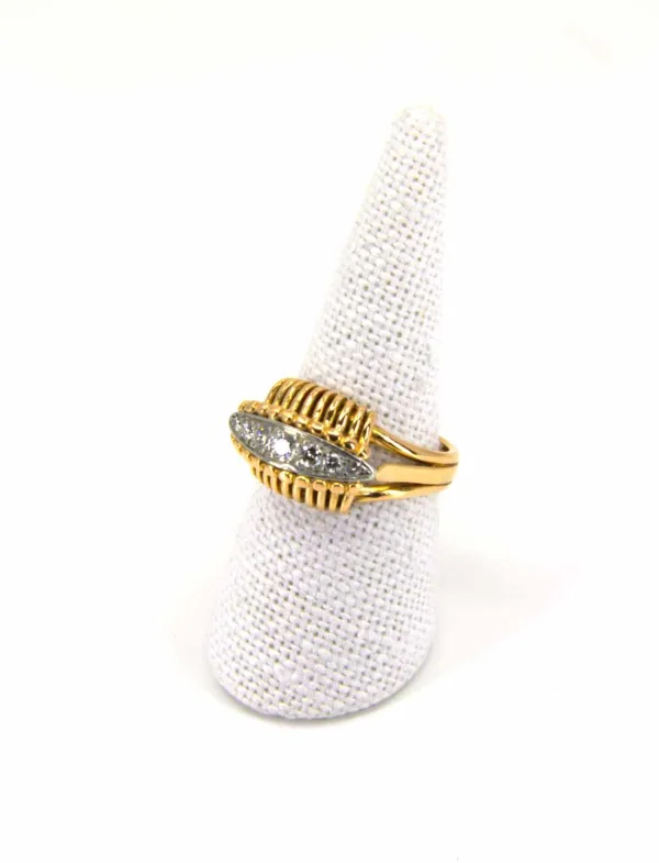 Bague Fil Or Jaune & Jarretiere Diamants
