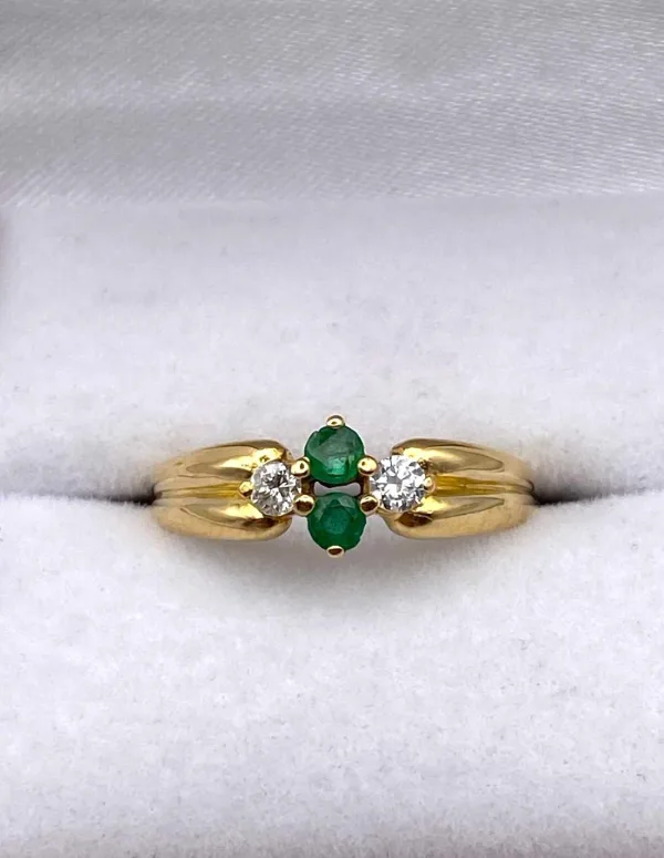 Bague Toi Et Moi Or Jaune Emeraudes & Diamants