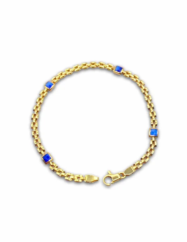 Bracelet Or Jaune 18k & Lapis lazuli