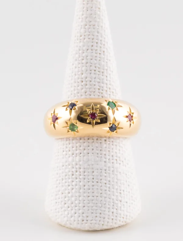 Bague Jonc Or Jaune & Pierres