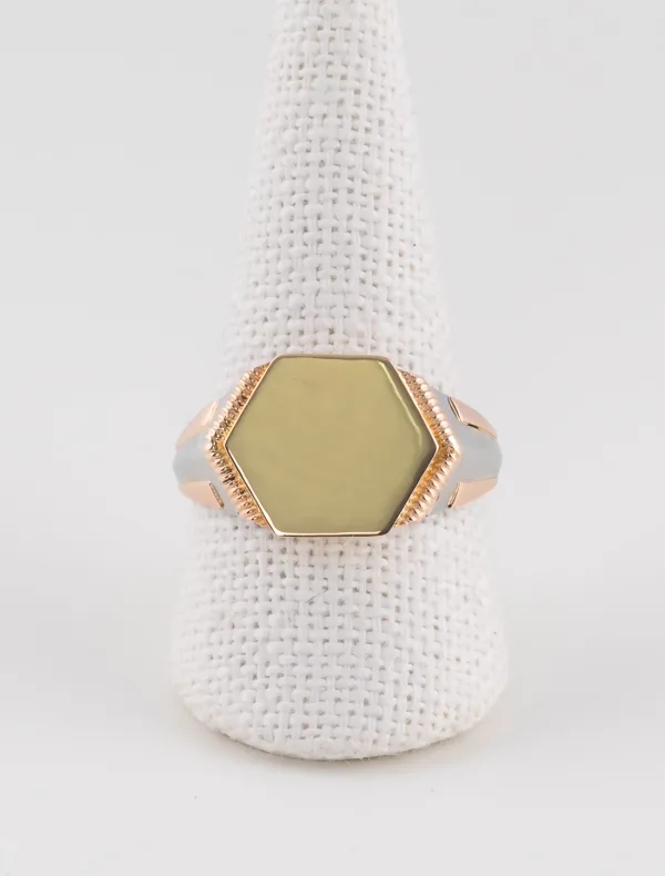 Bague Chevalière 3 Ors Hexagone