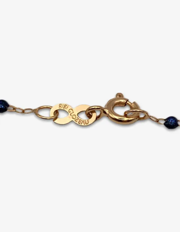 Collier Gigi Clozeau Or Rose 18K Perles Bleues Nuit