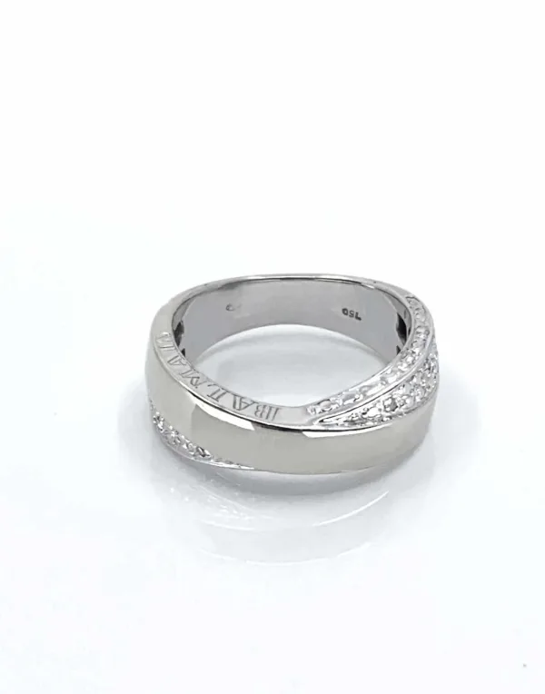 Bague Ballmain Croisée Or Blanc & Diamants