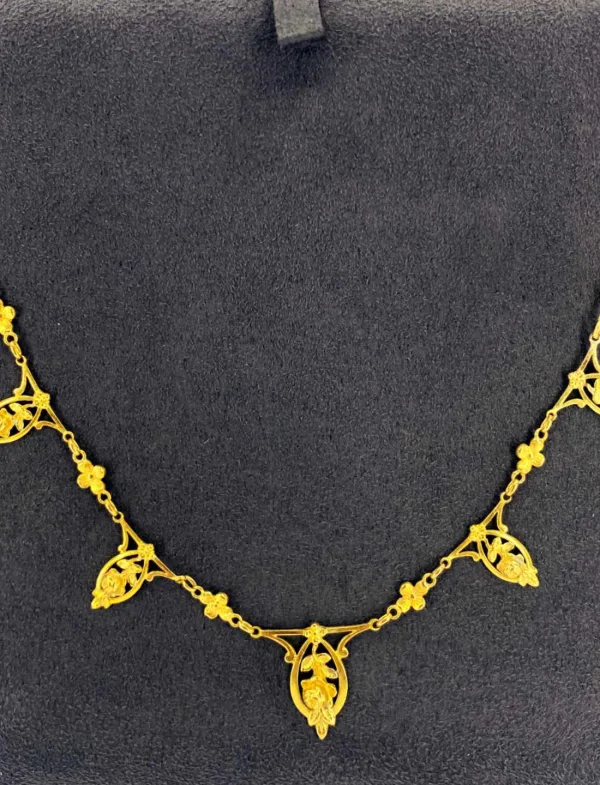 Collier Draperie Vintage Art Nouveau Or jaune
