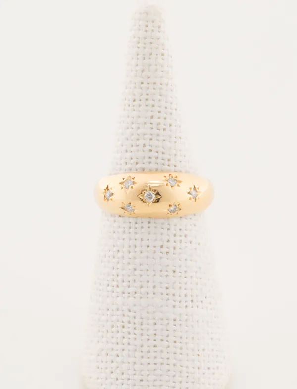 Bague Dôme Or Jaune & Diamants