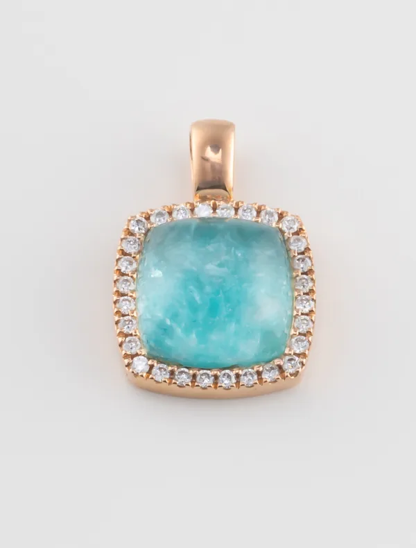 Pendentif Amazonite & Diamants