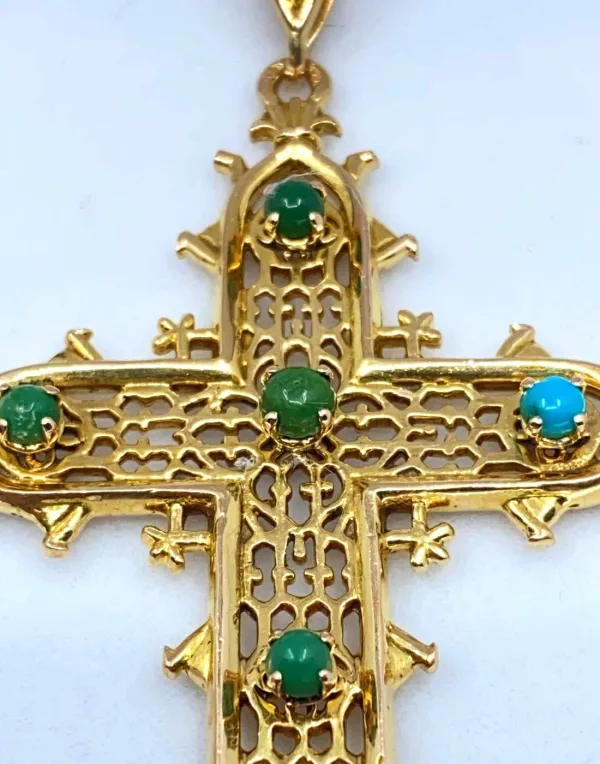 Pendentif croix du pont d'Estaing en or jaune
