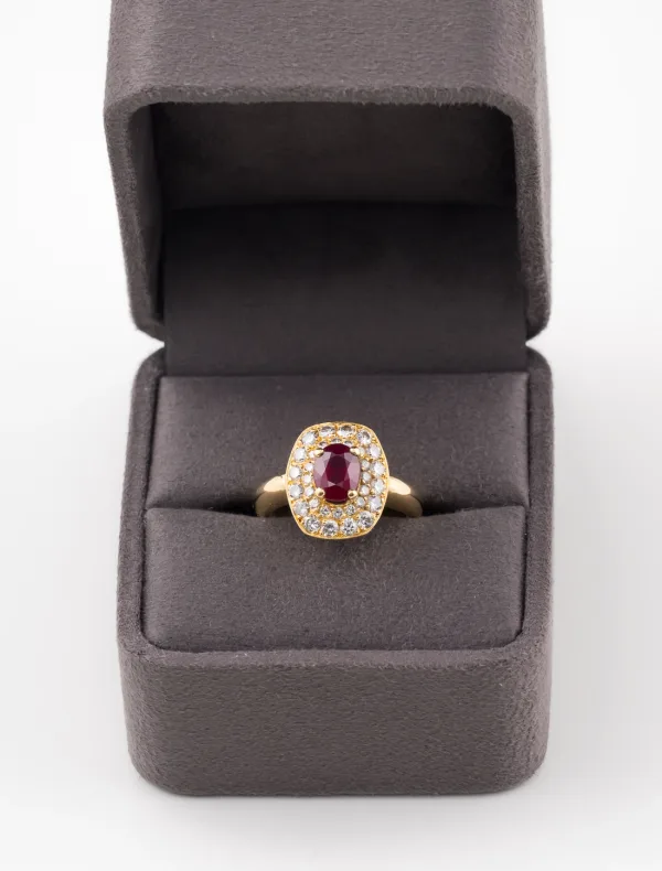 Bague Rubis Birmanie & Diamants