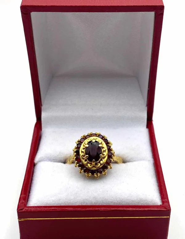 Bague Marguerite Or Jaune & Grenats