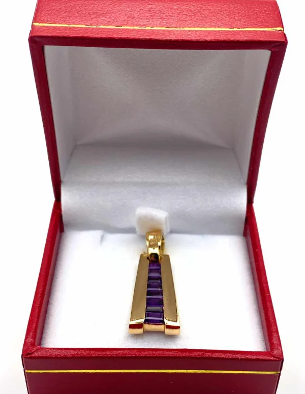GUY LAROCHE - Pendentif Or & Amethystes