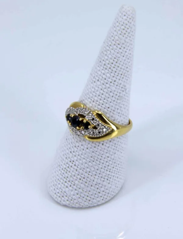 Bague 2 Ors, saphirs & Diamants