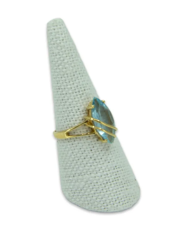 Bague Marquise Or Jaune 18K & Aigue Marine