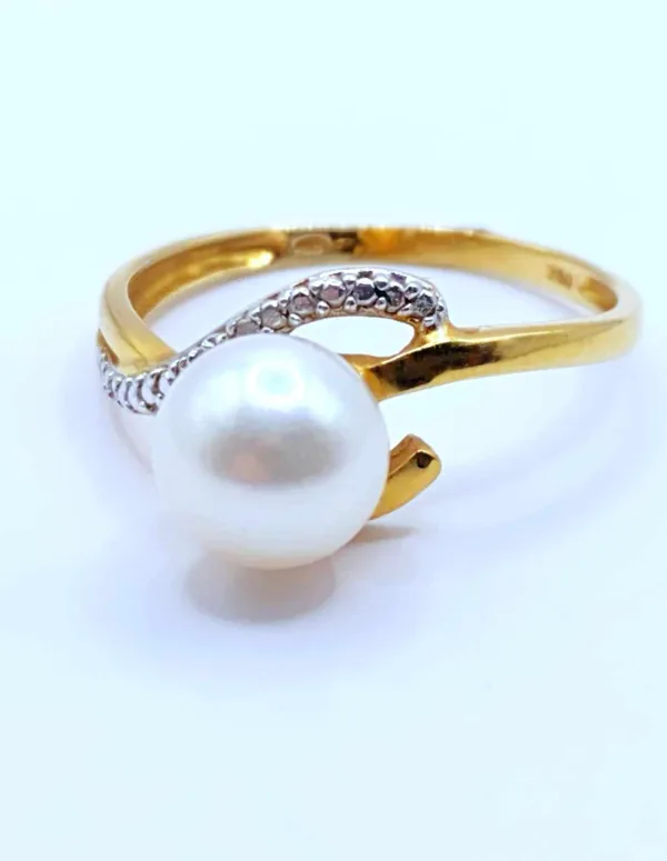 Bague Or Jaune Perle de Culture