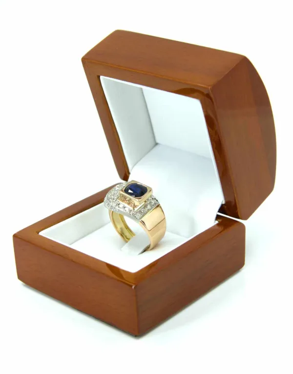 Bague Tank Ceinture Or, Saphir & Diamants