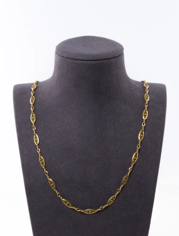 Collier Ancien Filigrane Or Jaune