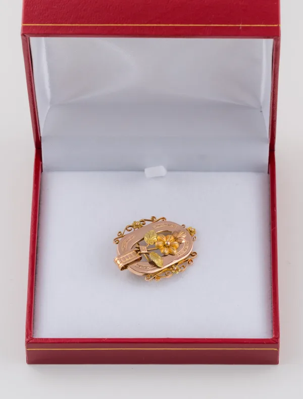 Broche ancienne Fleur Or Rose